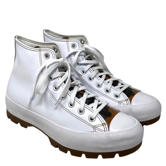 Converse Ctas Lugged Shoes Leather White Camo Brown Women's Custom 570637C-WTCM - Picture 1 of 7